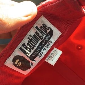 Red  A bathing ape hat